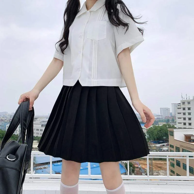 Harajuku High-waist Pleat Skirt