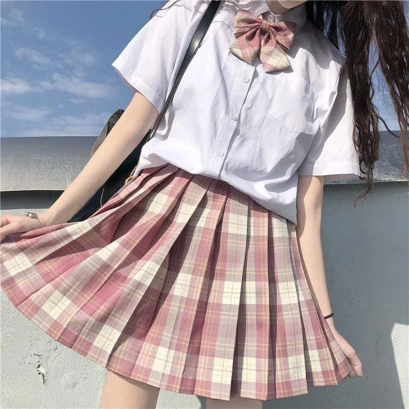 Women's High-waist Plaid Skirt