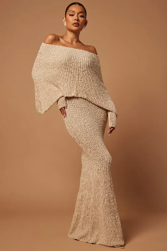 Harlow Knit Maxi Dress - Taupe