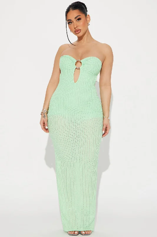 Mykonos Weekend Textured Maxi Dress - Mint