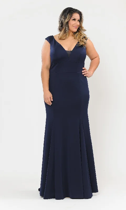 Classic Sleeveless Plus-Size Long Prom Dress W1022