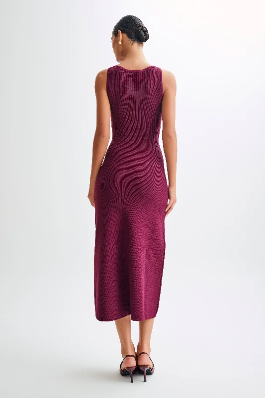 Sawyer Sleeveless Buttoned Maxi Dress - Plum